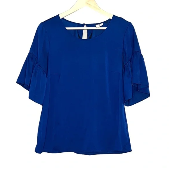 Cabi Rhyme Blue Bell Sleeve Blouse - Picture 4 of 10